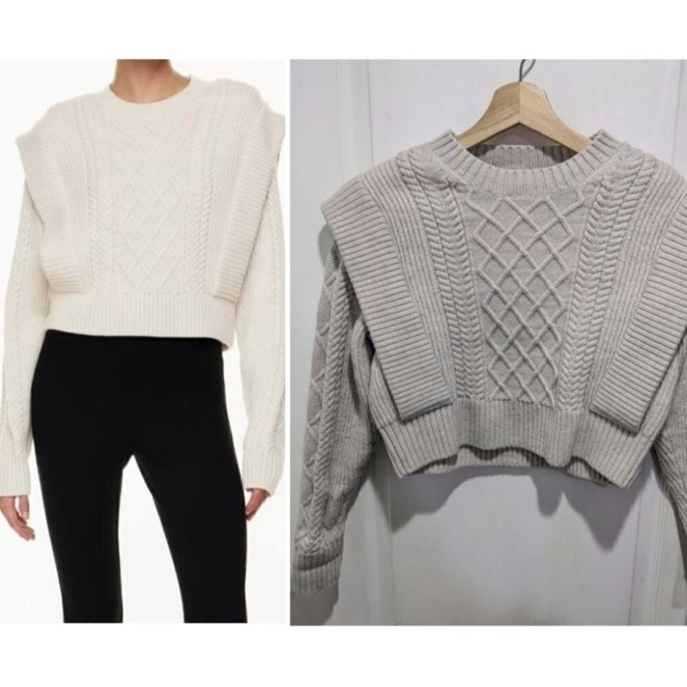 Aritzia Cream Cable Knit Sweater